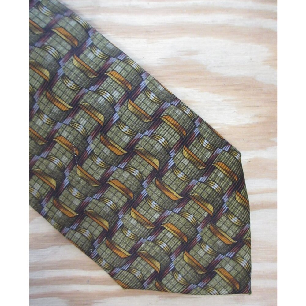 Ermenegildo Zegna Neck Tie Silk Geometric Formal Business Designer